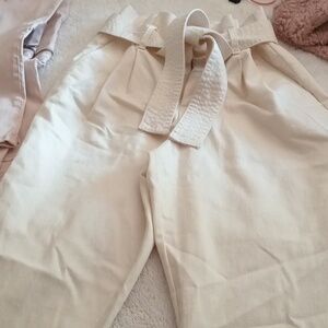 Business casual tie waist denim